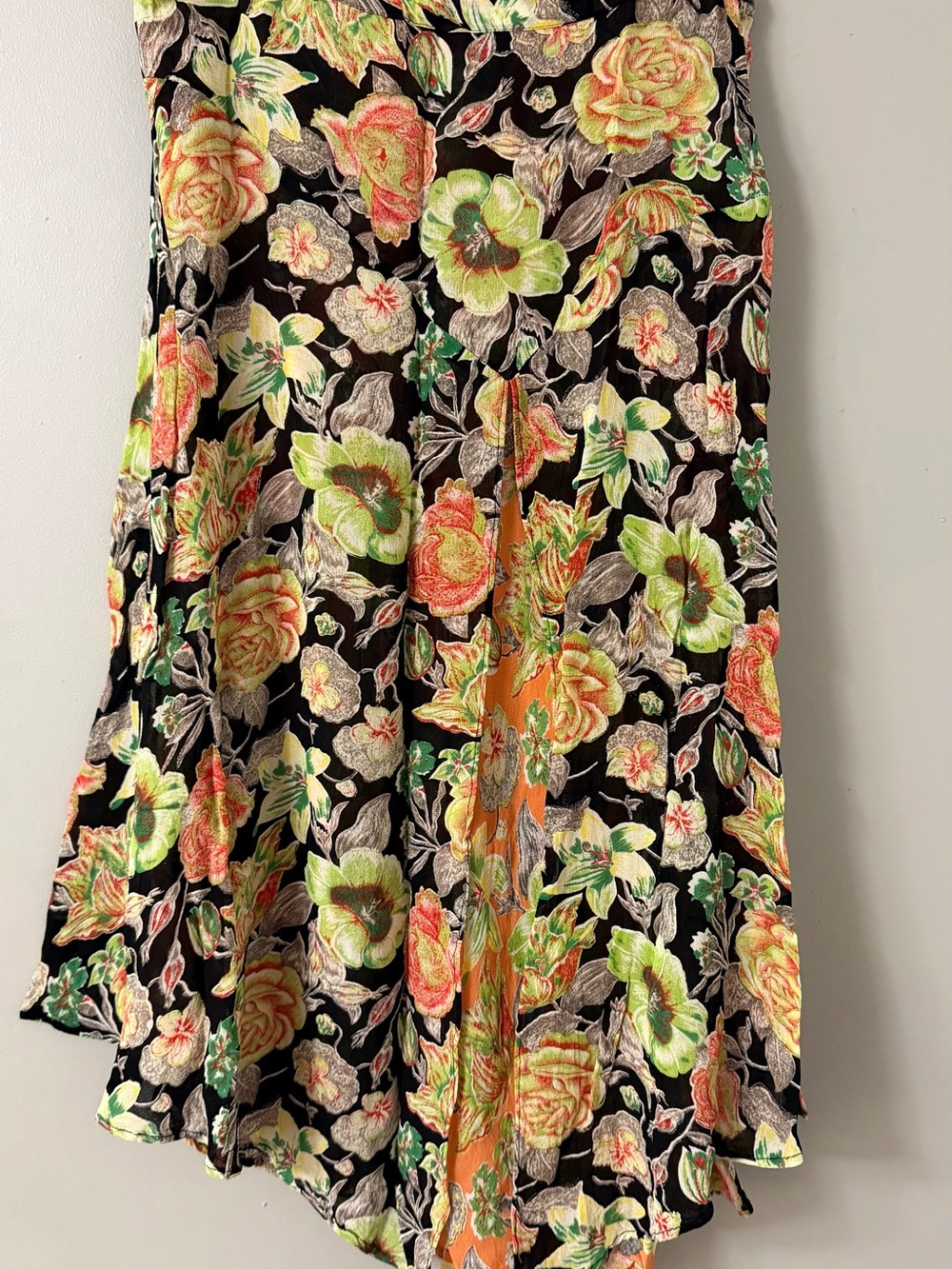 Vintage Floral Asymmetrical Rayon Skirt Boho Y2K Size L - Picture 2 of 9